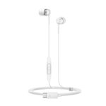 Sennheiser CX 80U – Wired In-ear Headphones, USB C Connection, In-line One-Button Smart Remote with Microphone, Closed Earbuds for Passive Noise Cancelling – White