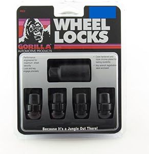 Gorilla Automotive Products 38431XLBC Gorilla Automotive Ball Seat Wheel Lock Black Chrome Set of 4 (12mm x 1.50 Thread Size)