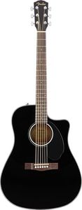 Fender CD-60SCE Dreadnought, Walnut Fingerboard, Black, Comes with Free Virtual Lessons