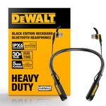 DEWALT Heavy Duty Magnetic Bluetooth Neckband Headphones, Wireless (Black)