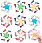 TOANWOD 8 Pcs Fidget Spinner Toy Party Bag Fillers: Party Favours Birthday Gifts for Kids - Travel ADHD Sensory Toy for Boys Adult Teenage - Finger Top Transformable cheap Spinning Toys Pack