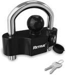 RETRUE Universal Coupler Lock Trailer Locks Ball Hitch Trailer Hitch Lock Adjustable Security Heavy-Duty Steel Fits 1-7/8 Inch, 2 Inch, 2-5/16 Inch Couplers, Black