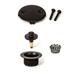 PF WaterWorks Lift Lock (Push Pull) Bathtub/Bath Tub Drain Trim Kit (Drain + Stopper + Two (2) Hole Face Plate) - Coarse 11.5 TPI - FREE Hair Catcher; Oil Rubbed Bronze; PF0969-ORB-LL-C