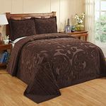 Better Trends/ Pan Overseas Ashton Bedspread, 120" x 110"/King, Chocolate