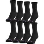 MediPeds Men's Polyester 8 Pack Diabetic Quarter Socks With Non-Binding Top, Black, Quarter Length Shoe Size: 9-12