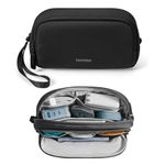 tomtoc Electronic Organizer Travel Case, Water Resistant Dual Compartment Tech Pouch Cable Organization Storage Bag for Charger, Cord, Phone, Hard Drive, Power Bank, Accessories Travel Essentials