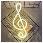 ENUOLI Musical Note Neon Signs LED Music Note Neon Lights Wall Decoration USB or Battery Powered Creative Music Symbol Night Light Living Room Girl Room Decor Bar Party Birthday Gift (Warm White)