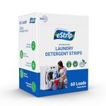 eStrip Natural Laundry Detergent Sheet - 60 Loads|Laundry Sheet For Top Load and Front Load Washing Machine |Plant Based, Biodegradable, Non Toxic, Eco-Friendly, Organic, Easily Remove Tough Stains