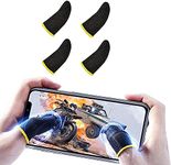 Pubg Anti-Slip Thumb Yellow Sleeve, Slip-Proof Sweat-Proof Professional Touch Screen Thumbs Finger Sleeve for Pubg Mobile Phone Game Gaming Gloves (4 PCS)