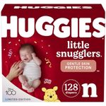 HUGGIES Newborn Diapers - Little Snugglers Disposable Baby Diapers, 128ct, Giant Pack (Packaging May Vary)