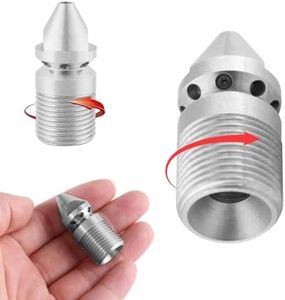 Boquilla de chorro de alcantarillado, boquilla de limpieza de tubería de acero inoxidable de 3/8 ", accesorios de máquina de limpieza de alta presión, boquilla de chorro de drenaje de tubería de limpi