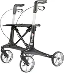 Carbon Walkers for Seniors, 13lbs Ultra-Lightweight All Terrain Silent Wheels Foldable Rollator Walker with Seat and Backrest for Adults, 330lbs Capacity (Black)