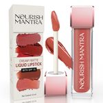 NOURISH MANTRA Spice & Shanti Lipstick (3.5ml)/ Creamy Matte Liquid Lipstick with SPF/Water Proof/Smudge Proof/Transfer Proof/Long Lasting/Suits All Skin Tones