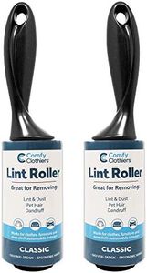 Sticky Tape Lint Roller for Clothes (2-pk) - Removes Dust & Lint from Clothing (140 Sheets Total - 2 Rolls with 70 Sheets Per Roll) by Comfy Clothiers