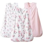 PHF 3 Pack Soft Micro-Fleece Baby Sleep Sack, 12-18 Months Warm Baby Wearable Blanket, 2-Way Zipper Sleeping Bags, Comfy Toddler Sleeping Sack for Baby Girls, Large Size, Floral