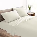 Mellanni 400 Thread Count Cotton Sateen Sheets Set - 4 Piece White Bed Sheets Set - Fits Mattresses up to 16" Deep - Cooling Sheets for Hot Sleepers (Queen, Ivory)