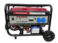POWER HUB ECO3500-3000 Watts OR 3KW Powered Self Start Generator With Heavy Duty Engine|Home & Commercial Use|Petrol Generator|Life Time Spare Support & Service|1 Year Warranty