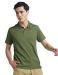 DAMENSCH Constant Men's All-Degree Thermoregulating Pique 500 Day Polo T-Shirt - 2 btn -Pack of 1-Forest Green-Medium