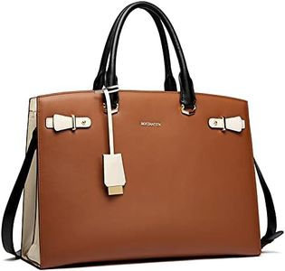 BOSTANTEN Briefcase for Women Genuine Leather Laptop Briefcase Shoulder Work Tote Bag Purse 15.6 Inch Brown