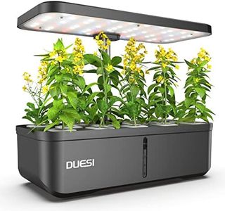 DUESI 12Pods Hydroponics Growing System,Upgrade Indoor Herb Garden 2.0 with Grow Light,Plants Germination Kit with Silent Pump,Automatic Timer,4.5L Large Leakproof Water Tank,Upto 19