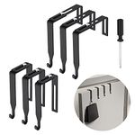 6 Pcs Adjustable Cubicle Wall Hooks Cubicle Hangers- Metal Universal Partition Hanger with Cross Screwdriver- Cubicle Accessories Over The Door Mirror Hook Fit 1.35 to 3.5 in Thick Wall Panels