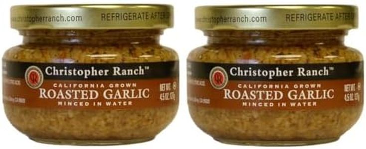 Christopher Ranch Minced Roasted Garlic in Water, California Grown Fresh, Pre-Minced for Quick Cooking, Gluten-Free & Vegan, Ideal for Sauces & Everyday Recipes, 4.25 Oz Jar (Pack of 2)