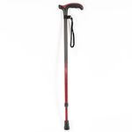 Ossenberg German Walking Stick - Comfort Soft Handle - with Hand Loop (Red & Black Handle, Black to Metallic Red - Black/Red)