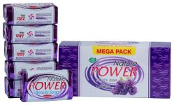 Power Soaps Nature Power Beauty Soap (Pack Of 6) -125G |Soft, Radiant & Glowing Skin| Tfm 76% Grade 1 Soap| 100% Vegan | Suitable For All Skin Types (Lavender)