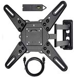 VideoSecu LED LCD TV Wall Mount for most 22"-47" LCD, LED & Plasma Televisions and some models up to 55" inches - up to 88 lb VESA 400x400 mm with Full Motion Swivel Articulating Arm, 20 in Extension and Post-installation Leveling System, for Monitor Flat Panel Screen, Bonus 10 ft HDMI cable and Magnetic Bubble Leveler WP5