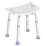 Delog Shower Stool 350lbs Bath Seat Chair for Inside Shower, Tool-Free Assembly Height Adjustable Bath Bench with Padded Seat for Seniors, Elderly, Disabled, Handicap and Injured