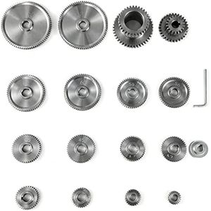 Mophorn 17pcs/Set CJ0618 Lathe Mini Lathe Gears Metal Cutting Machine Gears Lathe Gears Metal Exchange Gear (17pcs/Set)