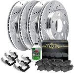 Hart Brakes Front Rear Brakes and Rotors Kit |Front Rear Brake Pads| Brake Rotors and Pads| Ceramic Brake Pads and Rotors - PHCC.63076.02
