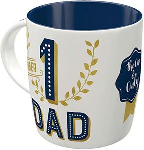 Nostalgic-Art Tazza da caffè retrò, Word Up – Number 1 Dad – Idea regalo per papà, Design vintage, 330 ml, in ceramica