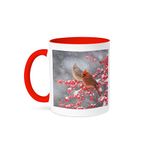 3dRose Mug Northern Cardinals in Common Winterberry Bush, Marion Co. IL - 15oz, Red (Mug_206262_10)