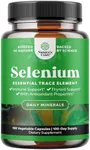 Yeast Free Selenium 200mcg Capsules - High Potency Selenium Supplement for Immunity Antioxidant and Thyroid Support Essential Trace Mineral - Vegan Non-GMO Gluten Free & Made in The US (100 Servings)