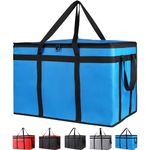 Bodaon Insulated Food Delivery Bag for Hot and Cold Meal, XXX-Large, Grocery Tote Insulation Bag for Catering, Pizza Warmer, Blue, 1-Pack