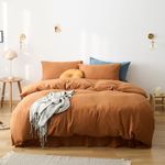 Cottonight Full Comforter Set Pumpkin Rust Bedding Comforter Set Full Terracotta Burnt Orange Blanket Quilts Solid Fashion Pumpkin Brown Bedding Set for Women Men Full Bed