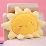 OUKEYI Flower Floor Pillow Sun Shape Cushion Cute Seating Pad Chair Cushion Oversized Throw Pillow,Sun Cloud Throw Pillow Plush,for Home Decoration Kids Girls Women Gifts (Sun 58 cm / 22.8 inch)