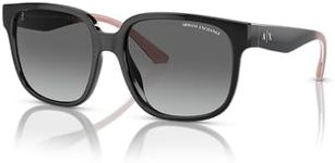 A|X ARMANI EXCHANGE Women's Ax4136su Universal Fit Sunglasses, Shiny Black/Gradient Grey, 56 mm