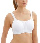 panache Women's Full Cup Plain Sports Bra, White, Size: 38H