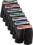 Separatec Men's Cotton Boxer Briefs Pouch Support Stretchy Underwear for a Week 7 Pack (XL,Black Body+Colored Belt)