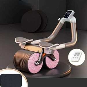 Ruedas de Rodillo de Ejercicio Doble, Rueda Abdominal de Rebote Automático, Rodillo de Rebote con Timer, AB Roller con Soporte para Codos, Rodillo de Entrenamiento, Rodillo Abdominal para Abdominales