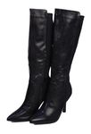 Ceros Women’s Pencil Heel Knee Length Boots (Black, UK Footwear Size System, Adult, Women, Numeric, Medium, 4)