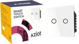 AZIOT SMART MODULAR 2 GANG TOUCH SWITCH (16amp Each) - GLASS (Not Acrylic): Elevate Your Home with Effortless Control (Fits in Anchor Roma Classic and similar plates)