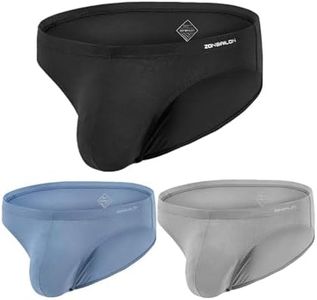 ZONBAILON Men's Sexy Briefs Underwear with Bulge Pouch Bamboo Viscose Breathable Soft Comfortable Low Rise Briefs for Male Multicolor 3P Size 3XL