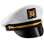 Bedwina Yacht Captain Hat - (Pack of 2) Adult Cruise Ship Nautical Admiral Sailor Navy Cap