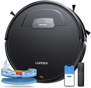 Laresar Robot Vacuum Cleaner With Mop, 4500Pa Robotic Vacuum 180 minutes runtime With Auto Carpet Boost, Ultra Thin Robot Hoover For Pet Hair, Smart App Control, Compatible with Alexa(Evol 3) - Black