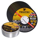 PEGATEC Cut Off Wheels 25 Pack, Quality Thin 4 1/2 x0.04x7/8 inch Cutting Disc, Metal & Stainless Steel Aggressive Cutting Wheel for Angle Grinder, General Purpose Metal Cutting (4.5inch)