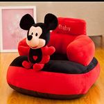 Homescape Baby Soft Plush Cushion Baby Sofa Seat Or Rocking Chair for Kids (Use for Baby 0 to 2 Years, Red and Black