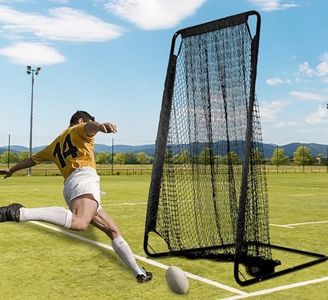 Doubleriver Football Kicking Net for Field Goals&Quarterback Training – 40X80X40IN Steel Frame & Polyester Net – Portable Practice for Backyard/High School/Team Drills